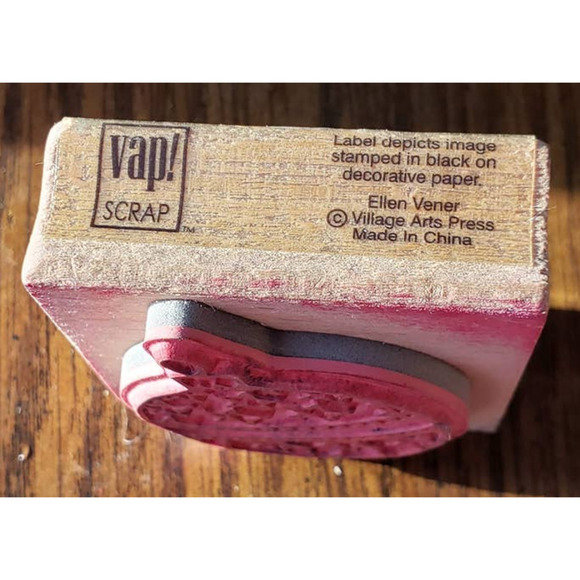 Holiday Christmas Ornament With Stars Vap Scrap Wood Mounted Rubber Stamp - Picture 4 of 8